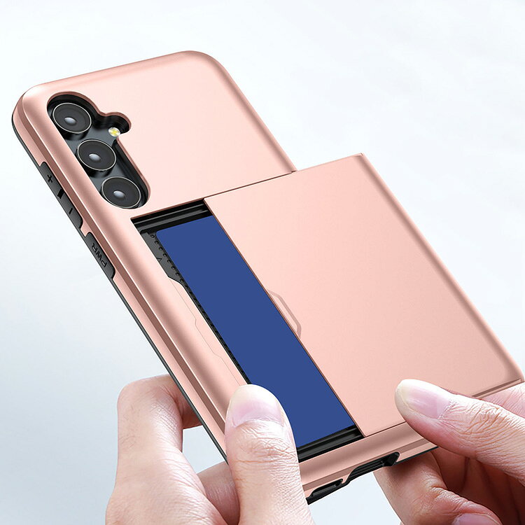 Galaxy S24 FE ケース 耐衝撃 カバー カード収納 スロット付き TPU + プラスチック 耐衝撃ケース 背面カバー Samsung サムスン ギャラクシー S24 FE アンドロイド おすすめ おしゃれ