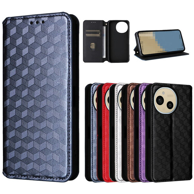 AQUOS sense9 ケース 手帳型 カバー PUレザー 手帳型PUレザーケース 幾何学模様 スタンド機能 カード収納 SHARP シャープ アクオス センス9 SHG14 SH-M29 SH-53E ストラップホール付き アンドロイド おすすめ おしゃれ スマフォ スマホ スマートフォンケース/カバー