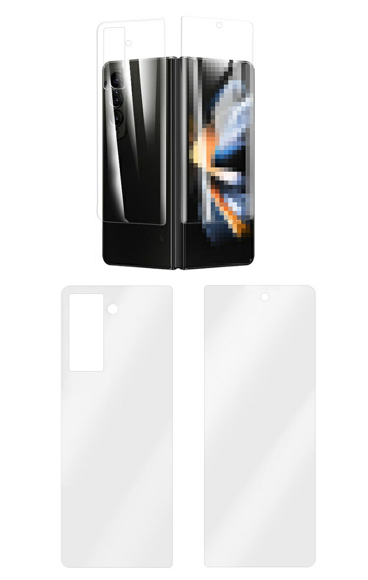 Galaxy Z Fold Special Edition 保護フィルム 液晶保護フィルム+サブディスプレイ液晶保護フィルム+背面保護フィルム TPU素材 光沢 Samsung サムスン ギャラクシー Z フォールド 画面保護 側面シールド 背面シールド ステッカー 1セット 合計3枚入