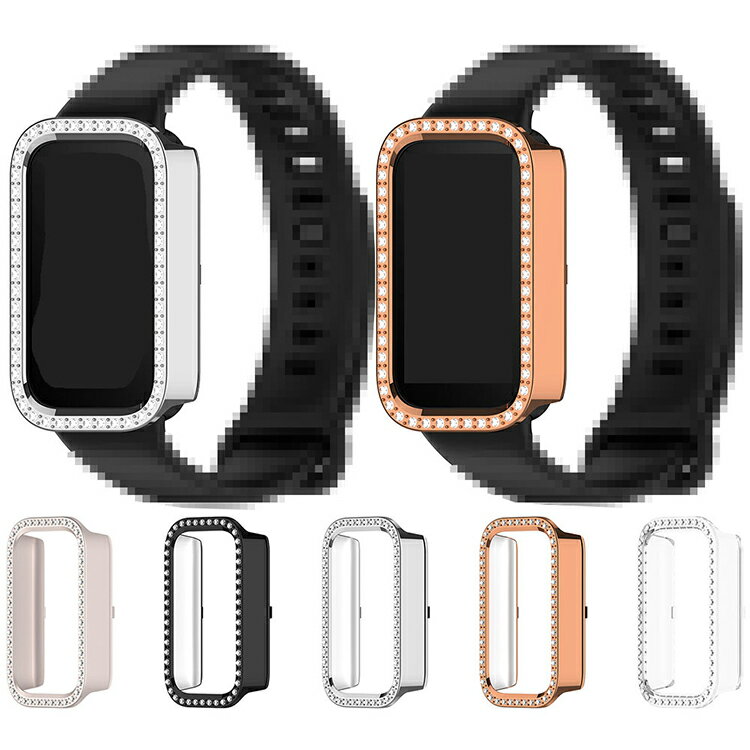 Xiaomi Smart Band 9 Active ケース 耐衝撃 カバー メッキ ハードケース かわいい/きらきら ラインストーン エレガント 保護ケース シャオミ スマート バンド9 アクティブ 単色/クリア 耐衝撃ケース/カバー シャオミー