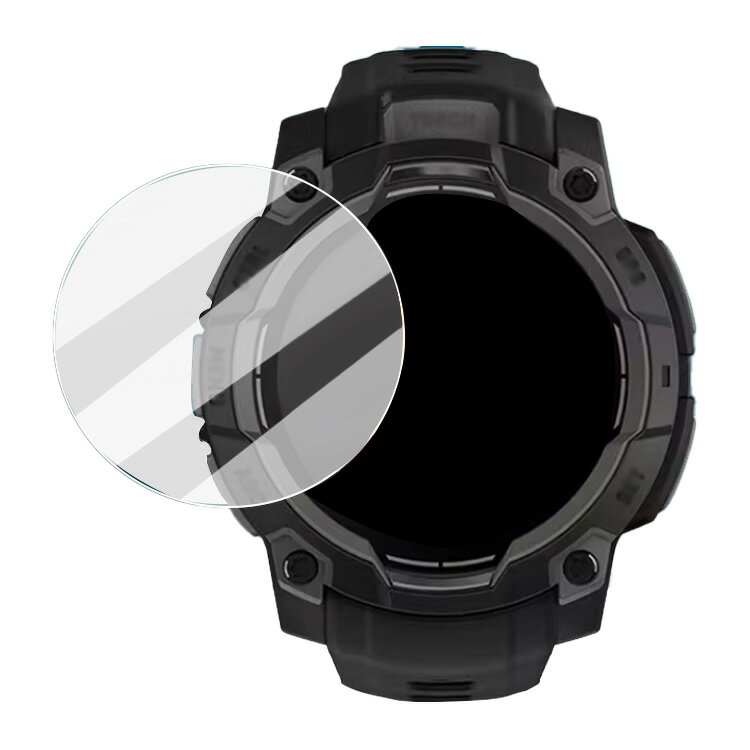 Garmin Instinct 3 Dual Power ガラスフィルム 強化ガラス 液晶保護プロテクター/ガラス フィルム 液晶保護強化ガラス ガーミン インスティンクト3デュアルパワー 反射防止 硬度9H 2.5Dラウンドエッジ加工 液晶保護フィルム