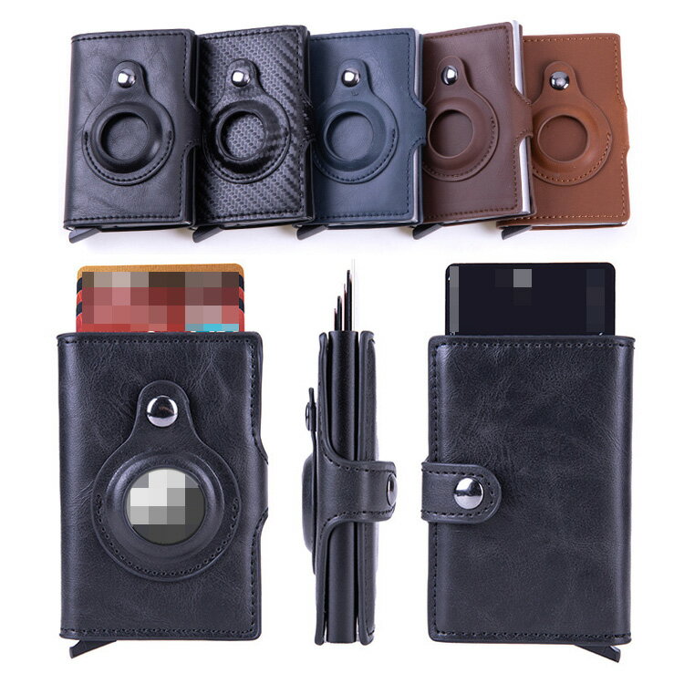 名刺入れ 名刺ケース カーボン調 PUレザー ホルダー付き スマートトラッカー収納 ポップアップ式カード収納 スナップボタン 大容量 カードケース ビジネス 二...