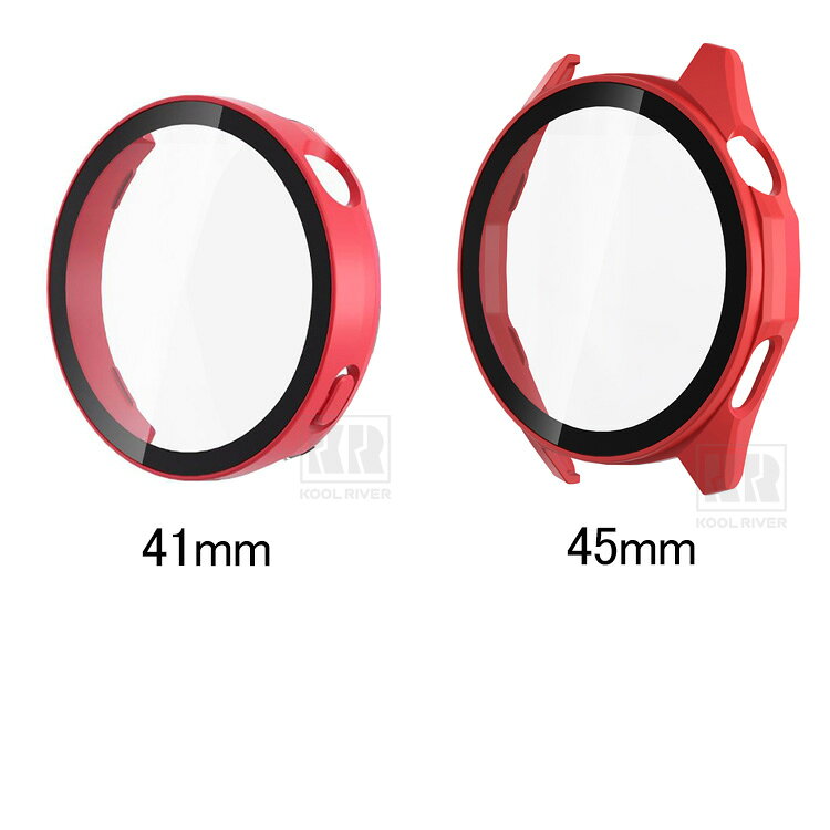 ドライブレコーダーのクールリバーのWATCH GT6 ケース 耐衝撃 カバー 強化ガラス ガラスフィルム付き 全面保護 液晶保護ケース HUAWEIファーウェイウォッチ GT 6 41mm / 46mm 単色/クリア フィルム一体 ハードケース｜アングル2