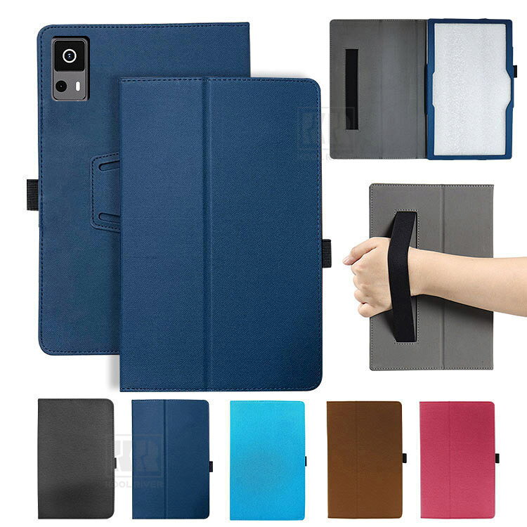 SGIN T12S ケース 12インチ カバー PUレザー 手帳型 持ち手 ベルト バンド付き ペンホルダー付き 落下防止ベルト 片手操作 取っ手 ペン収納 スタンド機能 フリップ