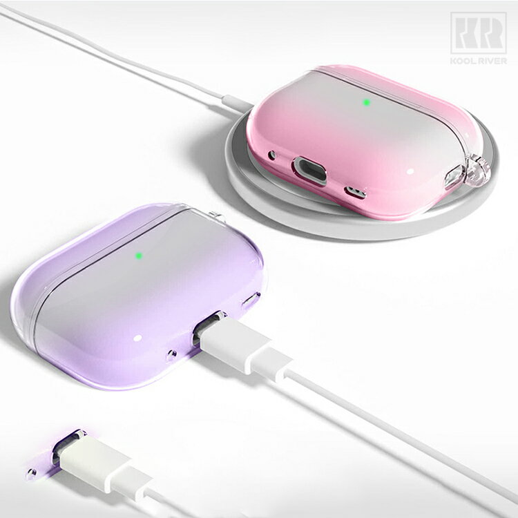 AirPods Pro 3 耐衝撃 ケース 第3世代 カバー クリア 透明 カラビナ付き グラデー...