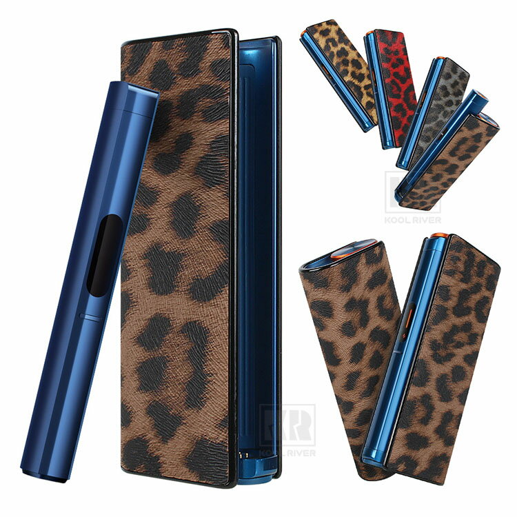 glo Hilo Plus ケース カバー PUレザー ヒョウ柄 収納 電子たばこ 電子タバコ アイコスカバー 保護ケース BAT グロー ヒーロ プラス 充電対応 持ち運び便利 簡単取り出しケース