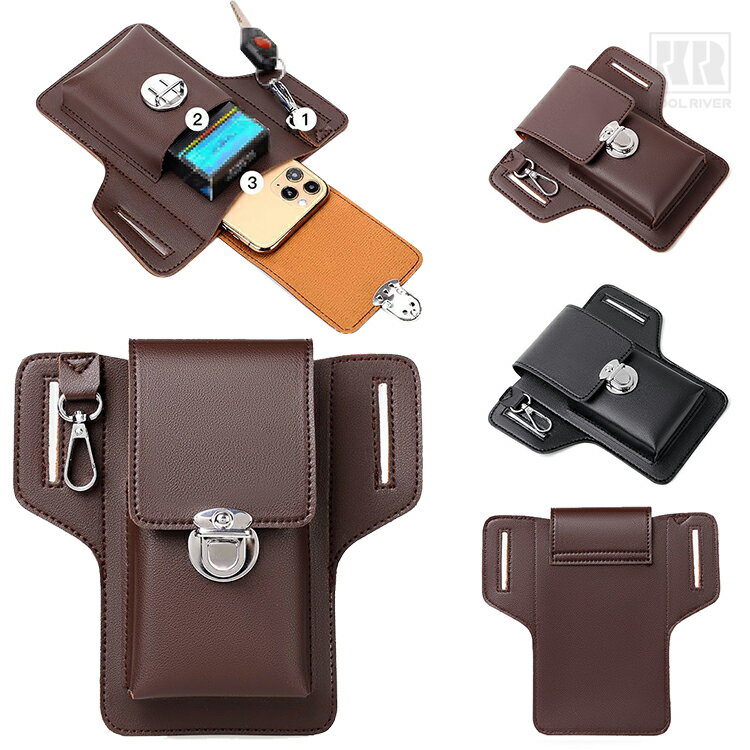 ウエストバッグ ベルトホルスター ウエストポーチ ベルトループ シガレットケース タバコ ケース PUレザー イヤホン充電ケース収納ケース ウォレット小物 収納ポーチ 仕事 スポーツ 多機能 釣り 登山 旅行 お出掛けウォーキング マルチポーチ ミリタリー