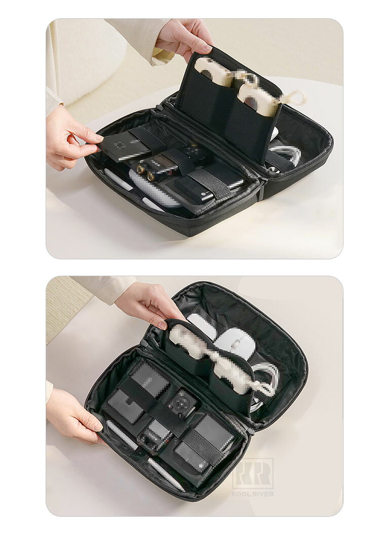 ガジェットポーチ 手提げ ガジェットケース 電源収納ポーチ 撥水 ケーブル 収納 OA 小物 収納ポーチ 収納バッグ PC周辺機器整理収納 モバイルアクセサリー マウス メモリーカード 充電器 まとめて収納 トラベル 旅行 トラベルグッズ 便利 おしゃれ koolriver-10596925 ドライブレコーダーのクールリバー サンプル画像3