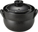 日本製 萬古焼 三陶二重蓋 ご飯土鍋【黒釉線紋 4合炊き(1~4合)13655】土鍋 ご飯土鍋 炊飯 直火専用 ご飯釜 萬古焼