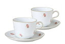 日本製 大倉陶園 小花 モーニングペアカップ&ソーサー 5211/26CR 洋食器 陶磁器 カップ&ソーサー ペア セット コーヒー 紅茶 ギフト 贈り物 贈答...