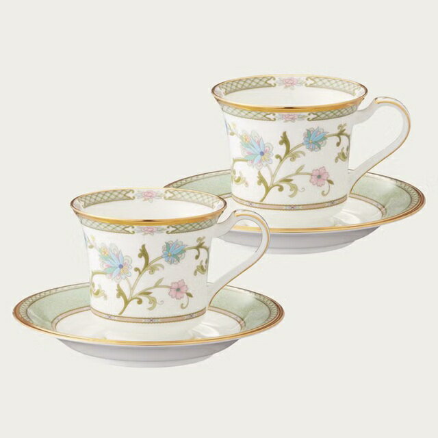 Rakuten - ノリタケ Noritakeヨシノ YOSHINO グリーン アメリカン碗皿ペアコーヒー碗皿 9983J/Y6704C洋食器 陶磁器 コーヒー ギフト プレゼント 贈り物 贈答品 内祝 お祝い 母の日 敬老の日