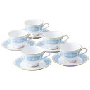 Noritake ノリタケレースウッドゴールド カップ&ソーサー5客セット ブルー BL 1507L/F94487コーヒー・紅茶 兼用碗皿 5客碗皿 内祝い お...