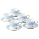 Noritake ノリタケレースウッドゴールド カップ&ソーサー5客セット ブルー BL 1507L/F94487コーヒー・紅茶 兼用碗皿 5客碗皿 内祝い お祝い ご贈答