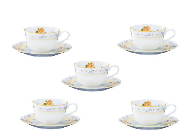 Noritake ノリタケ【ノリタケ ジュヌフレール ティー・コーヒー碗皿 T59387A/4620の5客セット】コーヒー・紅茶 兼用碗皿 5客碗皿 内祝い お祝い ご贈答