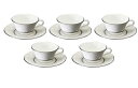 ナルミ NARUMI【ミラノビアンカ 5客兼用碗皿セット 51461-21795Pの5客箱入り】洋食器 コーヒーカップ&ソーサーセット ティーカップ&ソーサーセ...