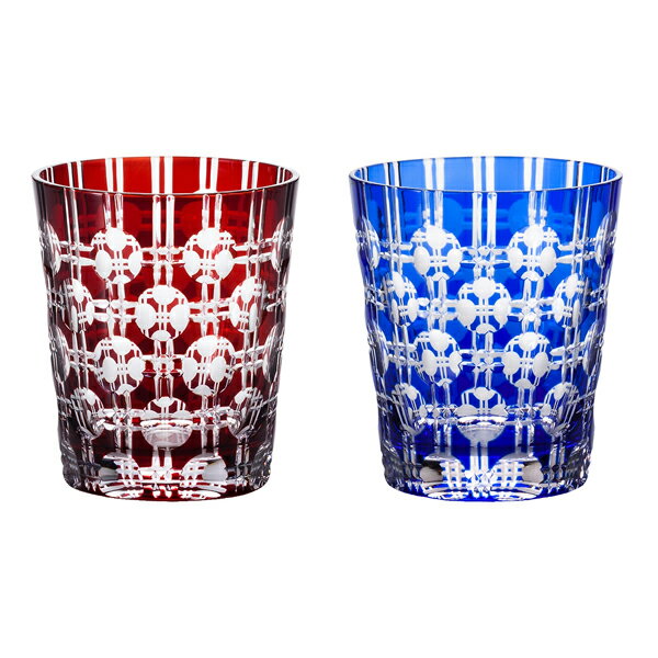 ナルミ NARUMI GLASS WORKS【エタニティー ロックグラス ペア 約250cc 赤 青 RD BL GW6057-2270】ペアグラス カットグラス 贈り物 ギフト プレゼントお祝い 内祝い 結婚祝 引き出物のサムネイル