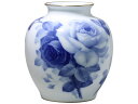 大倉陶園 日本製【大倉陶園 ブルーローズ 8011 約29cm花器 8011/19A】花器 花瓶 花生け インテリア ホワイト ブルー 白 青 ギフト 贈り物 ...