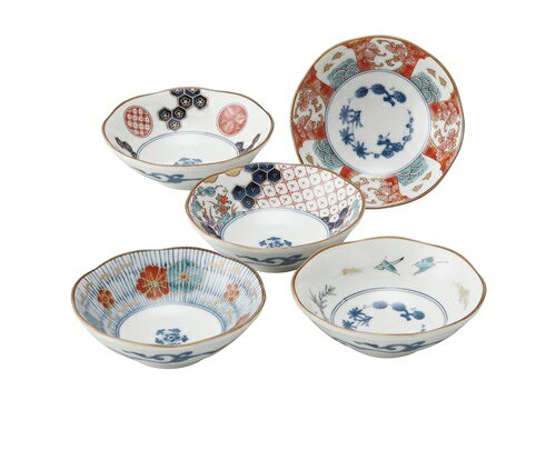 Mino Ware - 美濃焼 日本製染錦古伊万里 小付揃 16536和え物 漬物 珍味 一品贈答品 内祝 御祝