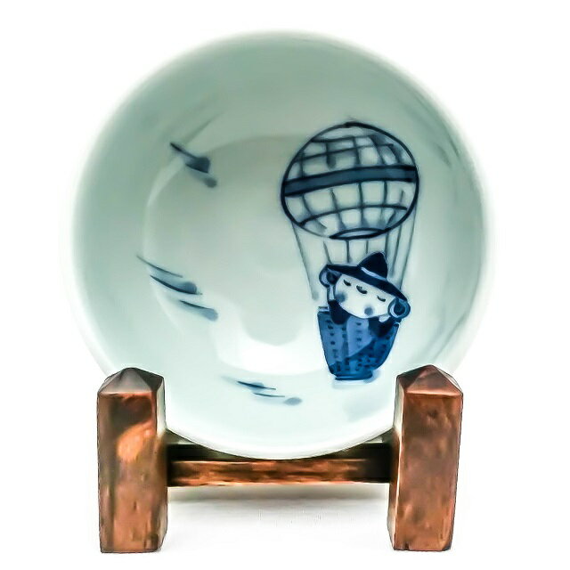 有田焼 しん窯 青花 子供食器【青花 紅毛人 玉渕4寸丼S-14-481】ミニ丼 陶器汁碗 ボール 異人柄 染付 藍色 手描き 手書き