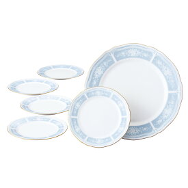 Noritake ノリタケ レースウッドゴールド パーティセット ブルー BL 1507L/Y6714A 大皿 小皿 取り分け皿 ティータイム 内祝い お祝い ご贈答