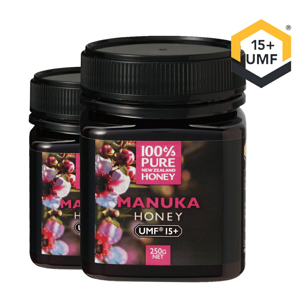 100%PURE NEWZEALAND HONEY MANUKA UMF15+ (MGO514mg/kg)マヌカハニー 250g 2個セット【はちみつ/ニュージーランド産/直輸入品/抗菌物質/保存料不使用/健康食品/マグナス/送料無料】