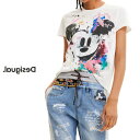 セール SALE 40 OFF Desigual デシグアル レディースファッション Tシャツ 半袖 ミッキーマウス Disney ピンク モロ PinkMorro カジュアル インポート 30代/40代/50代 S/M/L/XL/XXL 大きいサイズ ホワイト