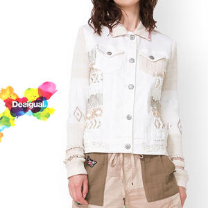 SALE セール 70%OFF desigual レディース デニムジャケット 白 ジージャン アウター 長袖 春夏 おしゃれ ミセスファッション 婦人服 【送料無料】【大きいサイズ】