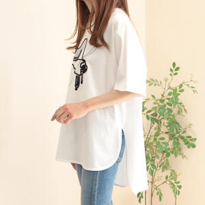 セール SALE 50%OFF VINTAGE musemieux トップス カットソー Tシャツ チュニック コットン100 綿100 刺繍 抽象柄 半袖 夏物 レディースファッション ミセスファッション おしゃれ 高級 40代 50代