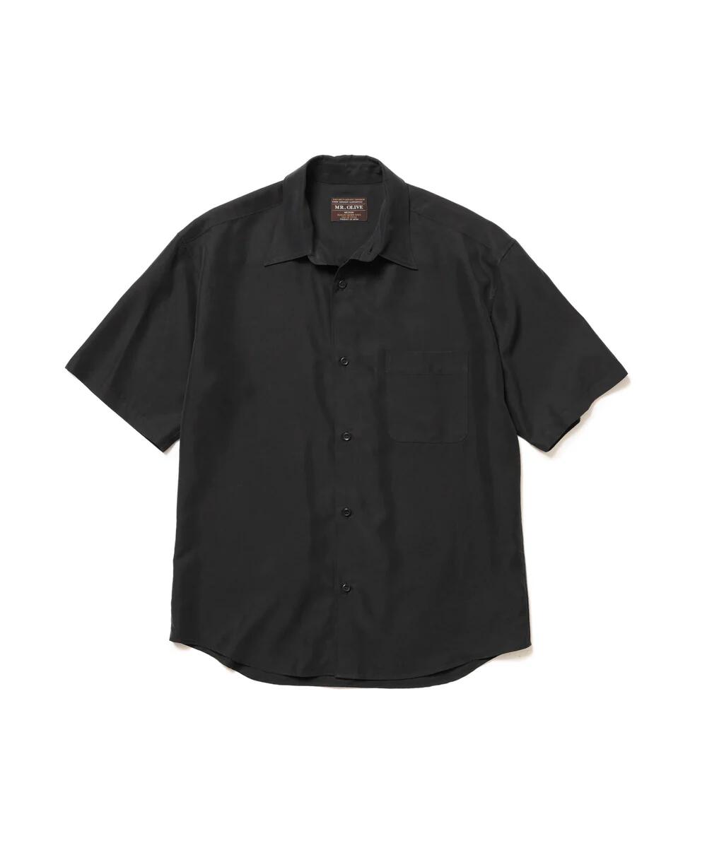 Rakuten - MR.OLIVE / T/R POWDER CLOTH SHORT REGULAR COLLAR SHIRT / ミスターオリーブ パウダークロス ショート丈レギュラーカラーシャツ