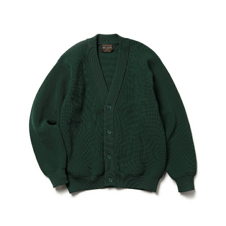 MR.OLIVE / LOW GAUGE AZE POLYESTER KNIT / STANDARD CARDIGAN ミスターオリーブ/ローゲージ畦ポリエステルニット / スタンダードカーディガンゆったり オーバーサイズ インナー アウター