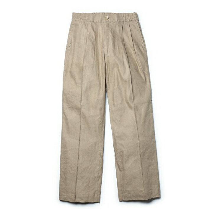【SALE】MR.OLIVE / LINEN & RAYON STRETCH CLOTH / 2 TUCK WIDE EASY PANTSミスターオリーブ/リネン＆..