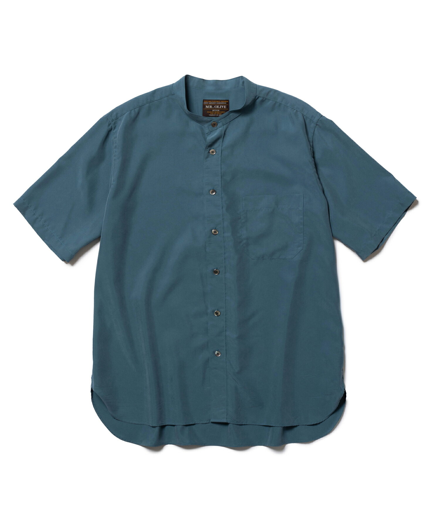 MR.OLIVE/T/R POWDER CLOTH / BAND COLLAR S/S SHIRT���ߥ��������꡼��/T/R�ѥ����������� �Х�ɥ��顼����ĥ�...
