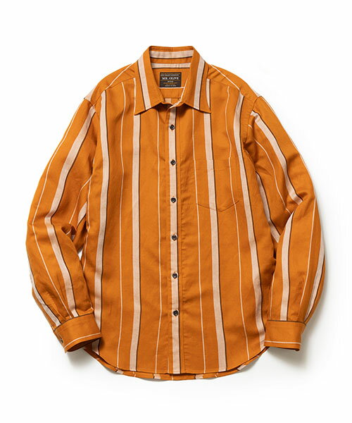 MR.OLIVE/LYOCELL LINEN BREND MULTI STRIPE / REGULAR COLLAR SHIRT　ミスターオリーブ/リヨセルストライプ / レギュラーカラーシャツ)