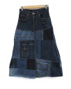 【SALE】mooon リメイク パッチワークスカート DENIM