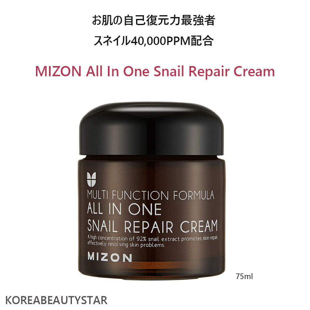 MIZON All In One Snail Repair Cream 75ml/皮膚が回復力最強カタツムリ40,000PPM含有/カタツムリ保湿クリーム