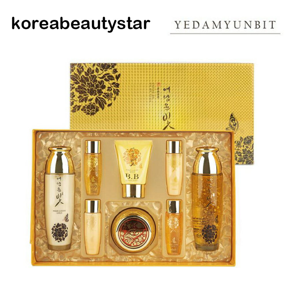 YE DAM YUN BIT プライムラグジュアリーゴールド基礎化粧品4点セット/ YE DAM YUN BIT Prime Luxury Gold Skin Care 4 Set/スキン ローション クリーム アイクリーム/セラム エッセンス/セット/基礎化粧品/ SNS/韓国化粧品