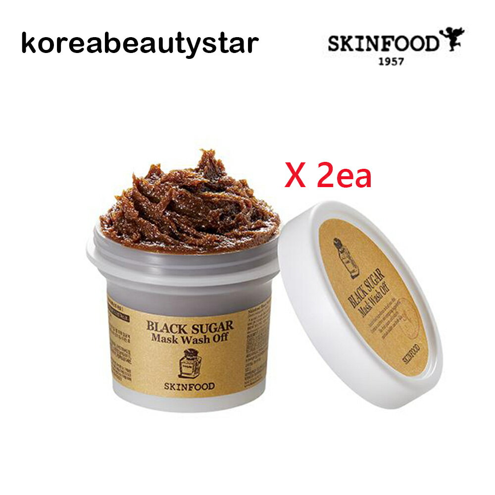 [SKINFOOD]1+1ubNVK[}XNEHbVIt100g/ SKINFOOD Black Sugar Mask Wash Off 100g/pPA/XNu/XNu}XN/s[O/ sns/؍RX