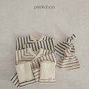 【お取り寄せ：peekaboo-newborn】Gogo newborn set ボーダーワッフル 新生児セット　出産祝い　出産準備品　ニューボーン　韓国子供服 1