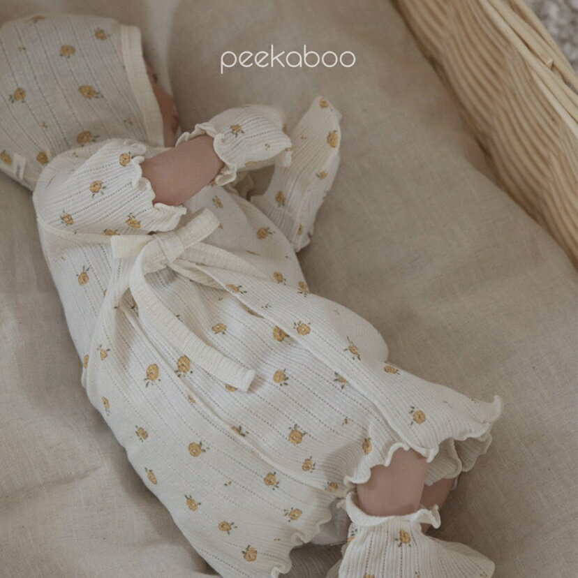 楽天Korea fabric【お取り寄せ：peekaboo-newborn】Darling newborn　夏出産　新生児服　退院着　ニューボーンフォト　アイレット生地　出産祝い　韓国こども服