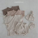 【peekaboo-newborn】Yes newborn set 新生児服 ニューボーンフォト ワッフル生地 メロー袖 出産祝い 退院着 韓国子供服　韓国こども服