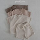 【peekaboo-kids】Oh yeah set ワッフルセットアップ 兄弟リンクコーデ ルームウェア セットアップコーデ 韓国子供服 韓国こども服