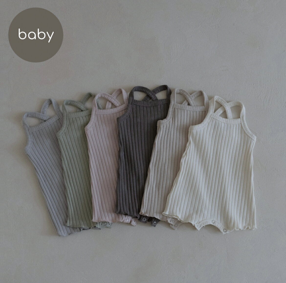 【peekaboo-baby】Wingo baby suit バッククロスキャミソール インナー 見せキャミ ベビーフォト ルームウェア セットアップコーデ 韓国子供服 韓国こども服