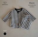 【ジュニアサイズ30%OFF】Kkomi set junior セットアップ ブラックコーデ ギンガムチェック black リンクコーデ 保育園着 ルーム...