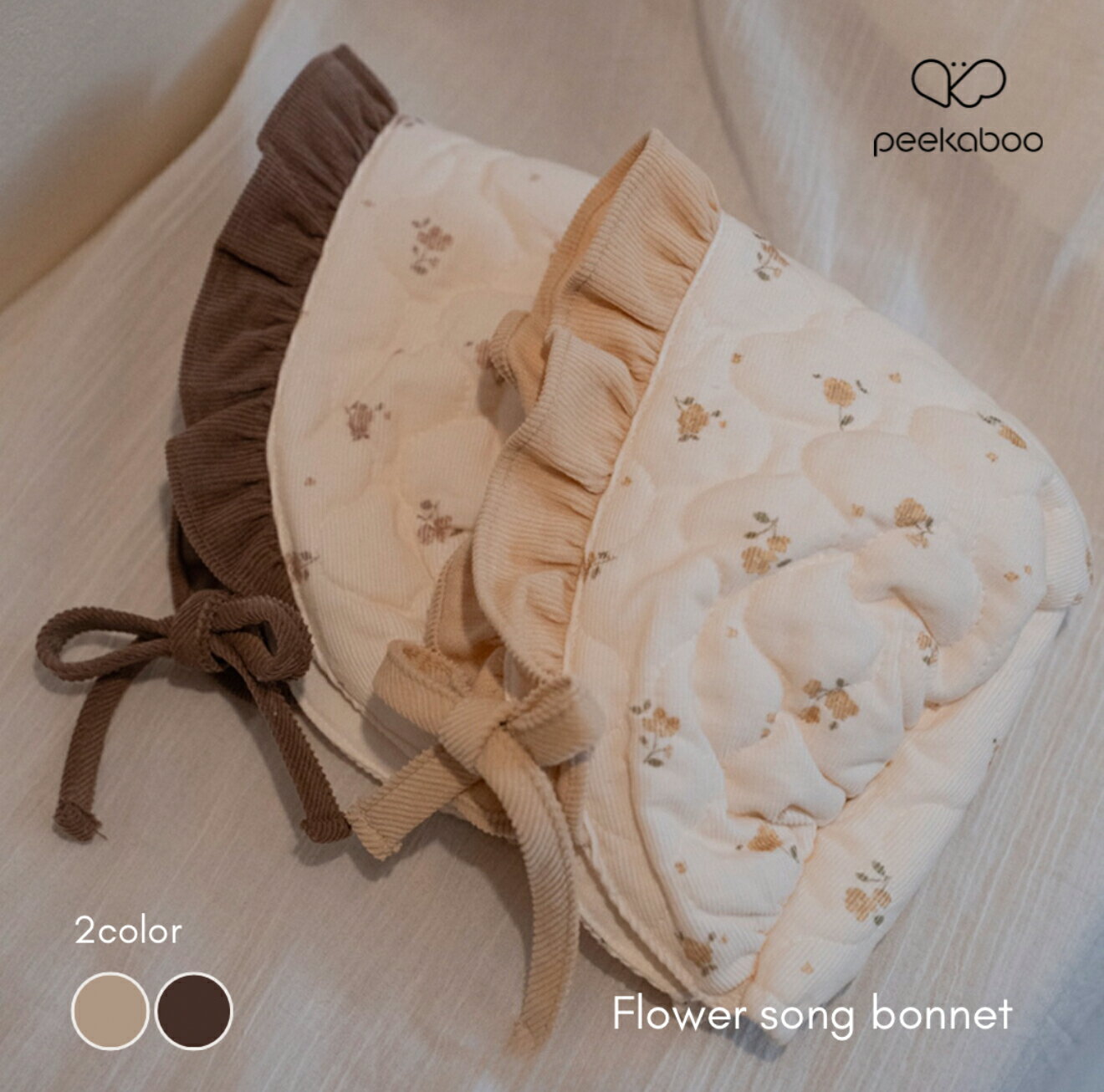��peekaboo-baby��Flower song bonnet ����ƥ��󥰥ܥ�ͥåȡ��٥ӡ�˹�ҡ��������⤳�⤳���Ȥ�������²��·����...