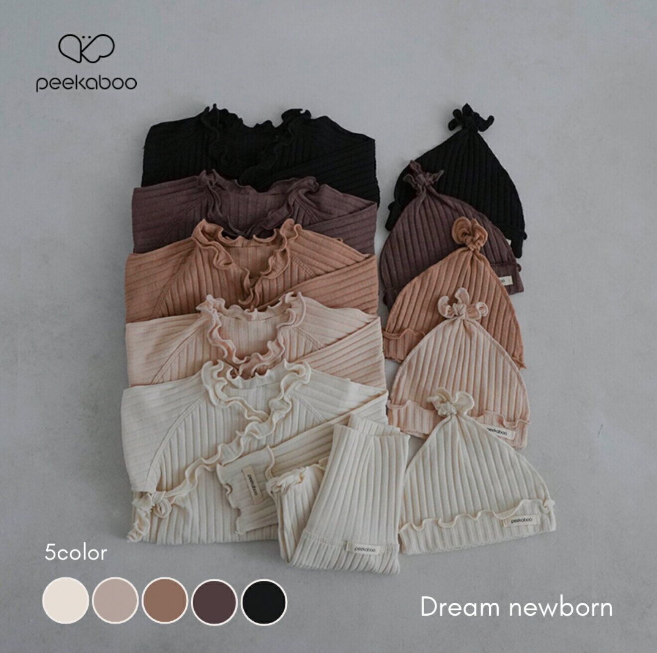 【peekaboo-newborn】Dream newborn set 新生児 退院着 ニューボーンフォト ベビーフォト 出産祝い 出産準備品 赤ちゃん 肌着 韓国子供服