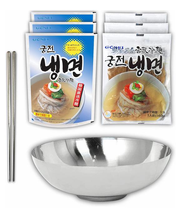 五星　コーポレーション 　宮殿　冷麺 　セット（麺×3、　スープ×3、　ステンレスはし 、　冷麺器　 ステンレス）