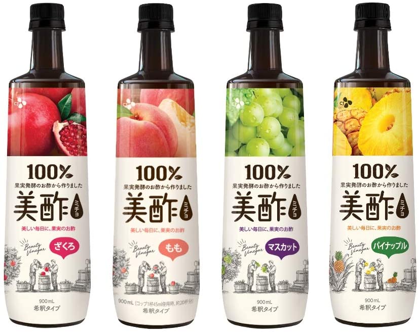 美酢 ミチョ 飲み比べ4本セット 各900ml (ザクロ・もも・マスカット・パイナップル) ギフト　★専用ボトル付+専用バック付★ お取り寄せ ミチョ 果実酢 お酢ドリンク 飲みやすい 飲む酢 ★楽天OPENセール★