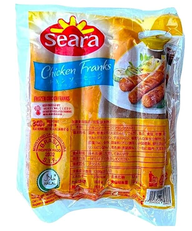 SEARA CHICKEN FRANKS 340g -（10本 x 4袋） セアラ チキンソーセージ - Frango Seara Salsichas Cozidas - (HALAL)