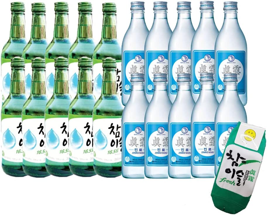 眞露JINROイズバック 360ml×10本+チャミスル×10本セット チャミスル靴下1個付き お中元 父の日 プレゼント 健康 黒豆 お酒 韓国焼酎 マッコリ 韓国 ドラマ プレゼント お徳用 まとめ売り