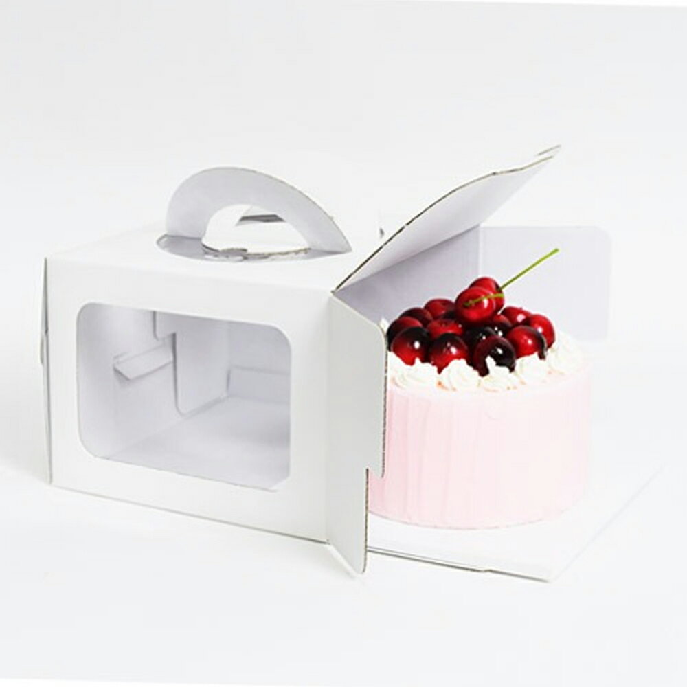  高級型透明窓ケーキ箱 2号 ホワイト（高さ15cm) (トレー付き) 韓国雑貨 ケーキ ラッピング 業務用 韓国 ケーキ プレゼント オリジナル お誕生日 透明 ピンク シンプル 手作り お祝い 結婚祝い オリジナルケーキ